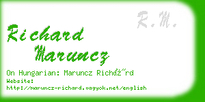 richard maruncz business card